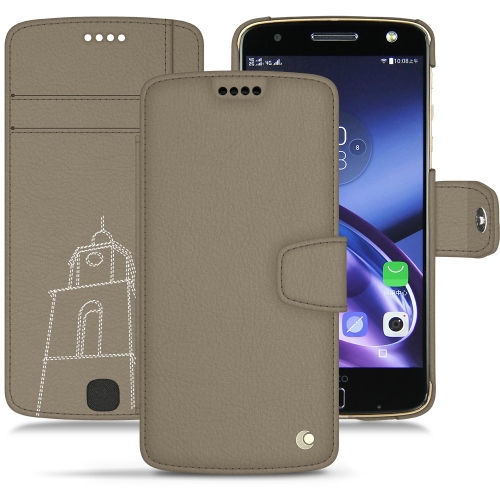 硬质真皮保护套 Lenovo Moto ZDarboun sabla ( Pantone #BCB1A1 )