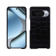 Coque cuir Google Pixel 10 Pro - Crocodile nero ( Noir / Black) 