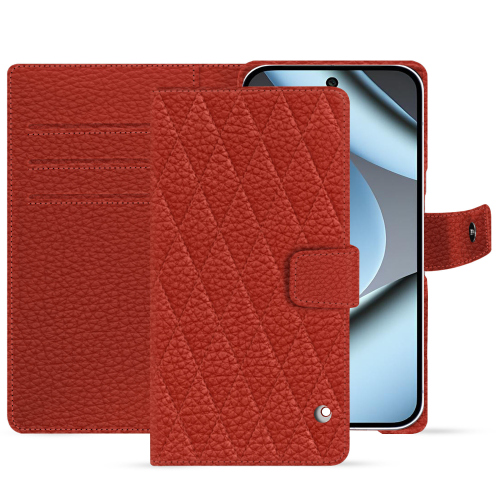 Funda tipo cartera Pixel 10 Pro | Cuero de lujo NorevePapaye - Couture ( Pantone #b54317 ) 