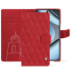 Google Pixel 10 Pro leather wallet case - Rouge troupelenc - Couture ( Pantone #AB191A )
