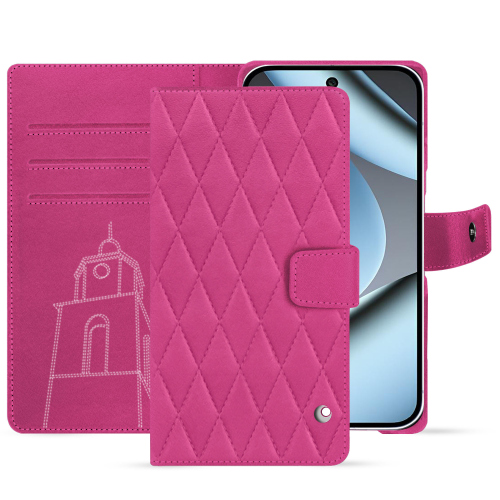 Capa carteira Pixel 10 Pro | Couro de luxo NoreveRose BB - Couture ( Pantone #DB599F )