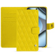 Google Pixel 10 Pro leather wallet case - Jaune fluo - Couture ( Pantone #c9ff57 ) 