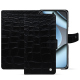 Étui portefeuille cuir Google Pixel 10 Pro - Crocodile nero ( Noir / Black) 