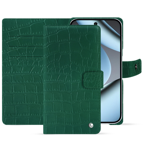 Funda tipo cartera Pixel 10 Pro | Cuero de lujo NoreveCrocodile pino ( Pantone #173F35 ) 