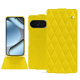 Google Pixel 10 Pro leather case - Jaune fluo - Couture ( Pantone #c9ff57 ) 