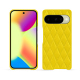 Coque cuir Google Pixel 10 - Jaune fluo - Couture ( Pantone #c9ff57 ) 