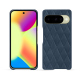Google Pixel 10 leather cover - Jean vintage - Couture ( Pantone #2f414f  ) 