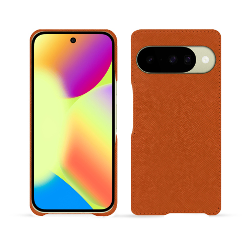 Cover Google Pixel 10 Premium | Pelle di lusso su misura NoreveOrange vibrant ( Pantone #e36b39 ) 