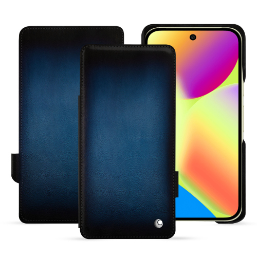 Capa com aba luxuosa Google Pixel 10 | Elegância e couro NoreveBleu Patine