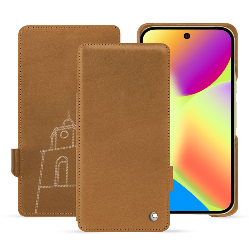 Google Pixel 10용 럭셔리 플립 케이스 | 우아함과 가죽의 조화 NoreveCastan esparciate ( Pantone #824F2A )