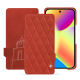 Google Pixel 10 leather case - Arange clouquié - Couture ( Pantone #D33108 )