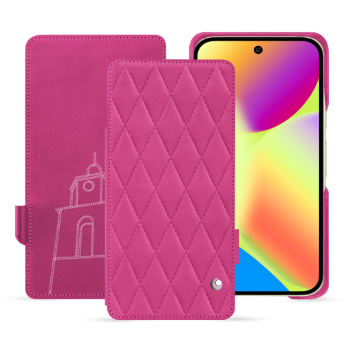 Housse rabat luxe Google Pixel 10 | Élégance & cuir NoreveRose BB - Couture ( Pantone #DB599F )