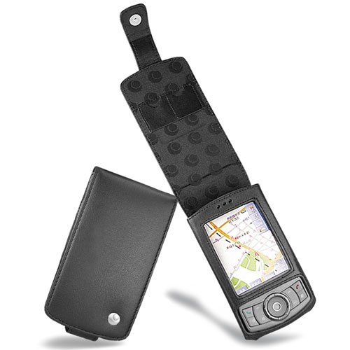 Capa em pele HTC P3300 - HTC P3350 - HTC Artemis - Dopod P800 - Noir ( Nappa - Black ) 