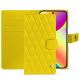 谷歌 Pixel 10 皮革钱包保护套 - Jaune fluo - Couture ( Pantone #c9ff57 ) 