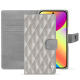 Google Pixel 10 leather wallet case - Platinium - Couture ( Pantone 877C ) 