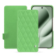 Housse cuir Google Pixel 10 Pro XL - Vert olive - Couture ( Nappa - Pantone #a7c58e ) 
