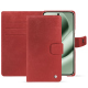 Google Pixel 10 Pro XL leather wallet case - Cerise vintage ( Pantone #a6302e ) 