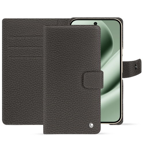 Capa carteira de luxo Pixel 10 Pro XL – Noreve em couroAnthracite ( Pantone #41403c ) 