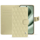 Google Pixel 10 Pro XL leather wallet case - Beige - Couture ( Nappa - Pantone #ceb888 ) 
