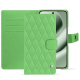 Étui portefeuille cuir Google Pixel 10 Pro XL - Vert olive - Couture ( Nappa - Pantone #a7c58e ) 