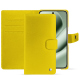 Google Pixel 10 Pro XL leather wallet case - Jaune fluo ( Pantone #c9ff57 ) 