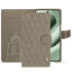 Google Pixel 10 Pro XL leather wallet case - Darboun sabla - Couture ( Pantone #BCB1A1 )
