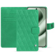 Google Pixel 10 Pro XL leather wallet case - Menthe vintage - Couture ( Pantone #37b375 ) 
