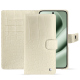 Étui portefeuille cuir Google Pixel 10 Pro XL - Crocodile milk ( Pantone #d6d2c4 ) 