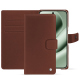 Google Pixel 10 Pro XL leather wallet case - Marron délicat ( Pantone #95614d) 