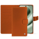 Étui portefeuille cuir Google Pixel 10 Pro XL - Orange vibrant ( Pantone #e36b39 ) 
