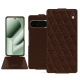 Google Pixel 10 Pro XL leather case - Châtaigne - Couture ( Pantone #1b1107 ) 
