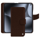 Google Pixel 10 Pro Fold leather wallet case - Châtaigne ( Pantone #1b1107 ) 