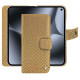 Capa de couro para carteira Google Pixel 10 Pro Fold - Serpent sabbia ( Pantone #D2BA92 )
