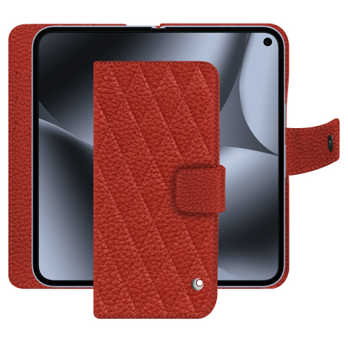 Étui portefeuille Google Pixel 10 Pro Fold – Luxe par NorevePapaye - Couture ( Pantone #b54317 ) 