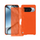 Étui portefeuille cuir Google Pixel 10 Pro Fold - Orange fluo - Couture ( Pantone #ff5406 ) 