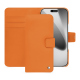 Apple iPhone 17 Pro leather wallet case - Orange ( Nappa - Pantone #ff9351 ) 