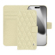 Apple iPhone 17 Pro leather wallet case - Ivoire - Couture ( Pantone #d6d6c6 ) 