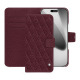 Étui portefeuille cuir Apple iPhone 17 Pro - Lie de vin - Couture ( Pantone #412234 ) 