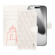 Funda de piel para cartera Apple iPhone 17 Pro - Blanc escumo - Couture ( Pantone #D6D6D1 )