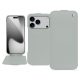Housse cuir Apple iPhone 17 Pro - Gris ( Nappa - Pantone #c1c6c8 ) 
