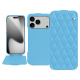 Apple iPhone 17 Pro leather case - Bleu ciel - Couture ( Nappa - Pantone #abcae9 ) 