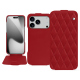 가죽 커버 Apple iPhone 17 Pro - Rouge - Couture ( Nappa - Pantone #d50032 ) 