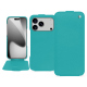 Housse cuir Apple iPhone 17 Pro - Bleu fluo 