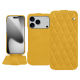 Custodia in pelle Apple iPhone 17 Pro - Jaune soulèu - Couture ( Pantone #F3B934 )