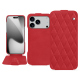 Apple iPhone 17 Pro leather case - Rouge troupelenc - Couture ( Pantone #AB191A )