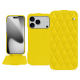 Custodia in pelle Apple iPhone 17 Pro - Jaune fluo - Couture ( Pantone #c9ff57 ) 