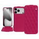 Apple iPhone 17 Pro leather case - Rose fluo - Couture ( Pantone #ff16b4 ) 