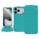 Apple iPhone 17 Pro leather case - Bleu fluo - Couture
