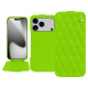 Apple iPhone 17 Pro leather case - Vert fluo - Couture ( Pantone #00ab5f ) 