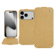 Housse cuir Apple iPhone 17 Pro - Serpent sabbia ( Pantone #D2BA92 )